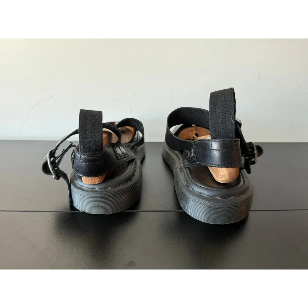 Dr. Martens Gryphon CK11 Black Leather Gladiator Buckle Sandals 7M 8W